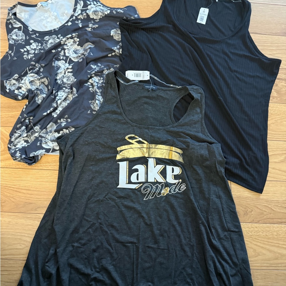 NWT 3X warehouse one Women's Black Tank Tops